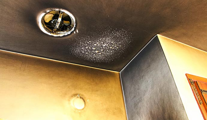 Smoke damaged wall and ceiling Smoke damaged wall and ceiling