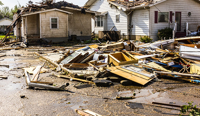 Tornado damaged property Tornado damaged property
